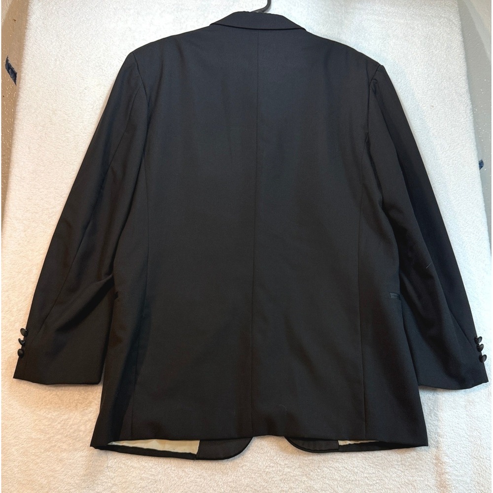 Chaps Ralph Lauren Mens Black Tuxedo Jacket Satin Peak Lapel Blazer 43L USA Made - Picture 9 of 11